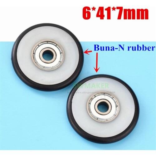 6*41*7mm Buna-N rubber O rubber ring rubber rubber roller, mute elasticity, 626 bearing pulley for blackboard / fishing / tackle