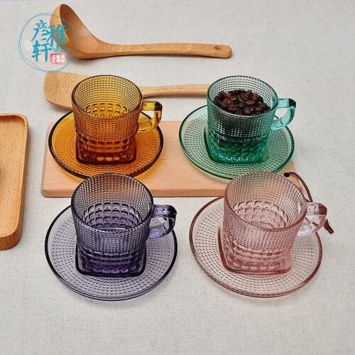 Christmas Colour glass European style coffee cup home suit simple ribbon high quality Mug Cup