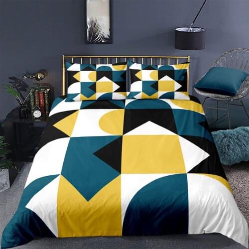 Nordic style Bedding Set Simplicity Geometric Printed Duvet Cover Pillowcase Single Queen Double King Size Bedroom Home Textiles