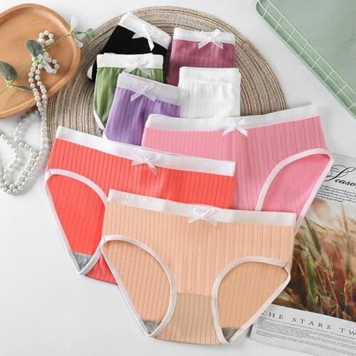 3 Pieces/Lot Sexy Lingerie Women Korean Candy Color Cute Temperament Seamless Underwear Girl Menstrual Panties Cheap Gifts