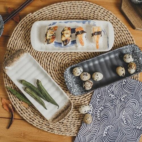 Japanese Tableware Supplies Ceramic Sushi Plate Baby Snack Plate Sushi Serving Plate Dessert Plate assiette sushi プレート
