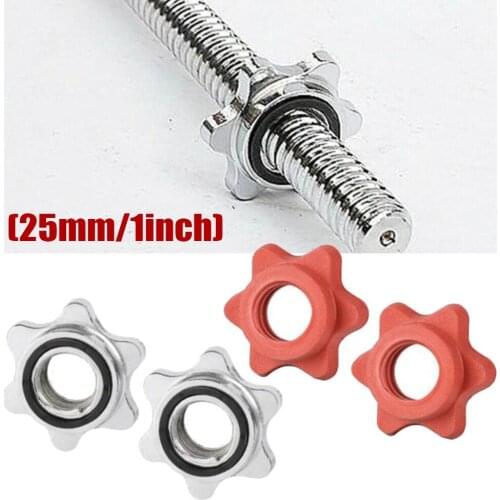 Nut Barbell Bar Clamp Spin Lock Screw Dumbbell Spin Lock Ring 2 Piece Pack Weight Check Strength Training Barbells Attachments