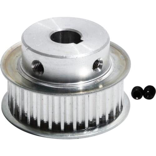 HTD Timing Pulley 5M-32T, 16mm Belt Width, With Keyway 32Teeth Transmission Pulley, 8/10/15/20mm Bore, Aluminum Alloy Toothed