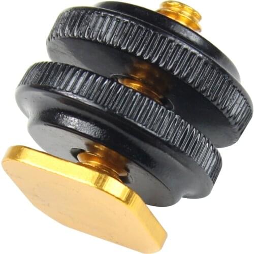 1PCS Metal Tripod Mount Hot Shoe Adapter 1/4 inch Screw With Double Layer to Flash Adapter Holder Mount Photo Studio Accessories