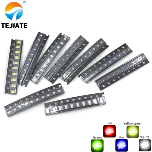 100pcs 0402 0603 0805 1206 smd led Red Yellow Green White Blue Orange light emitting diode Water Clear LED Light Diode Set