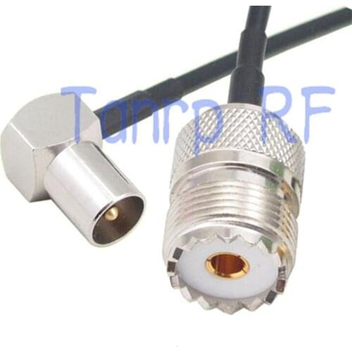 6in TV male right angle 90 degree to UHF SO239 female jack RF adapter 15CM Pigtail coaxial jumper RG174 extension cord cable