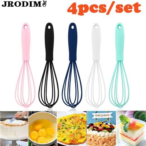 6 Inch Whisk Silicone Whisk Manual Egg Beater Mixer Non-Slip Easy To Clean Egg Beater Milk Frother Kitchen Cooking Baking Gadget