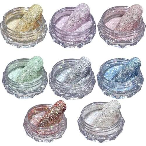 8 Color Nail Art Crystal Chrome Nails Metal Mirror Effect Powder Nail Art Glitter Nail Sequins Nail Decoration Nail Art Glitter