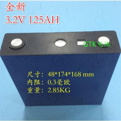 High real capacity 3.2V 125AH Lifepo4 battery for diy Lifepo4 100ah battery electric Forklift scooter car Golf trolley e bike RV