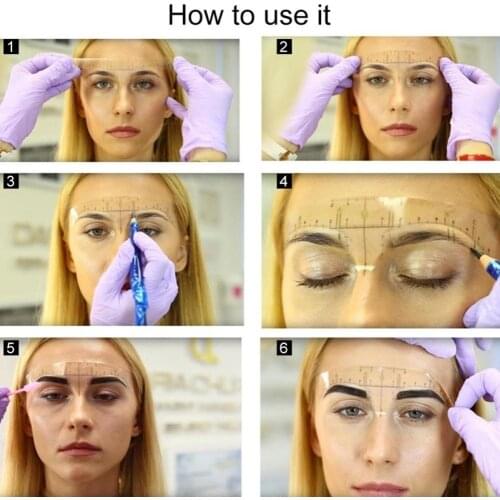 Microblading Accesories Accurate Permanent Makeup Eyebrow Shaping For Microblading Tools Measurement Sticker 3D Ruler Eyebr M1F1
