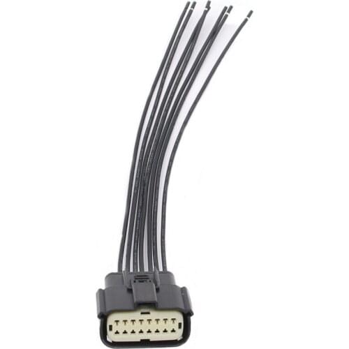 Car LED Headlight Connector Pigtail Harness 7-Wire 16pin Black Fit For Ford F-150 Expedition