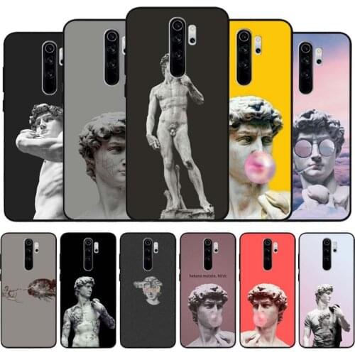 Vintage plaster statue black Silicone Phone Case For Redmi note 9 8 7 Pro S 8T 7A Cover