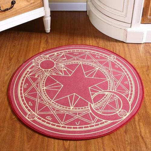 Kids Bedroom Carpet Cartoon Pink Sakura Magic Circle Children Round Play Carpet Computer Chair Hanging Basket Puzzle Mats