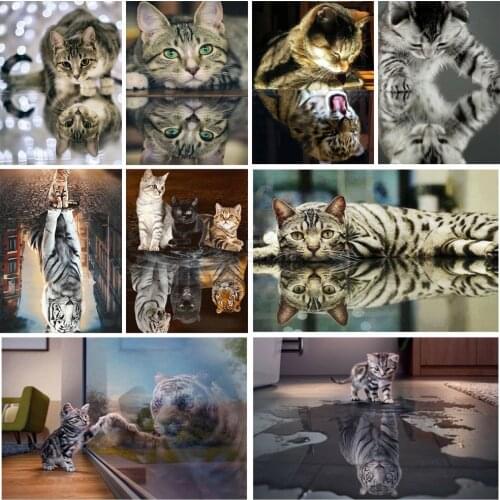 EverShine Diamond Painting Cat Cross Stitch Diamond Art Embroidery Mosaic Sale Animals Handicraft Hobby Gift Decoration Home