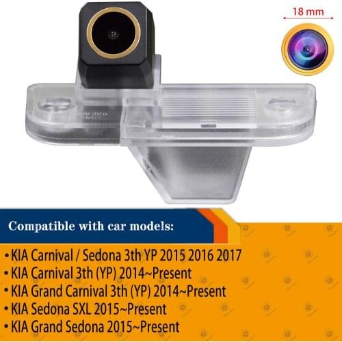 HD 1280x720p Golden Camera Car Camera Rear View Reversing Backup Camera Night Vision Camera for Kia Carnival YP/Sedona 2015-2018