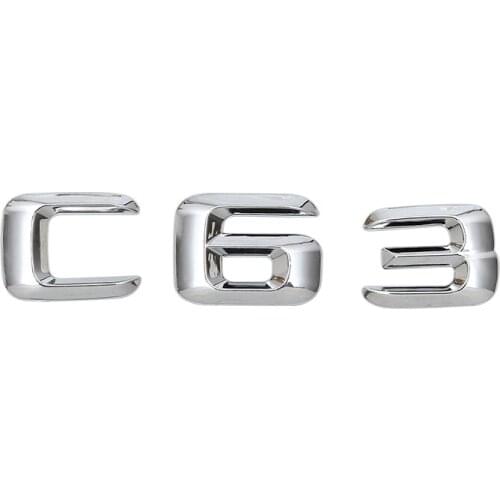 Chrome ABS Plastic Car Trunk Rear Letters Badge Emblem Decal Sticker for C Class C63 AMG
