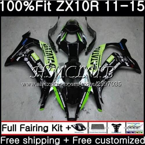 Injection For KAWASAKI NINJA ZX 10R 2011 2012 2013 2014 2015 64HC.20 ZX-10R ZX 10 R 1000 green black ZX10R 11 12 13 15 Fairing