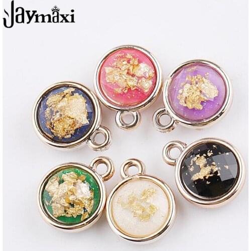 Jaymaxi Gold Color Zinc Alloy Cabochons Charm 3D Pendant For DIY Jewelry Making Wholesales Supply 10piece/lot