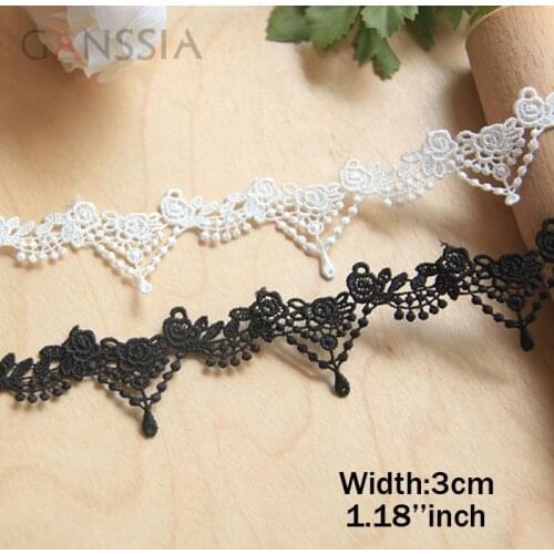 1yrd/lot Width:3.0cm Rose design bead chain lace, Water Soluble lace trims for garment lace Sewing accessories. (ss-433)