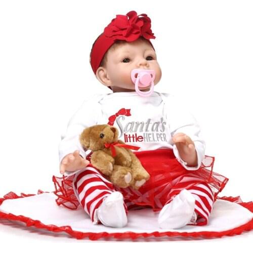 New Cute 55cm Soft Silicone Adoras Reborn Dolls Baby Realistic Doll Reborn 22 Inch Full Vinyl Boneca Baby Reborn Doll For Girls