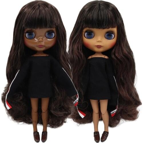 ICY DBS Blyth doll 1/6 bjd black mix brown hair joint body 30cm doll custom doll DIY anime girls