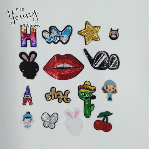 Fashion style Select Hot melt adhesive Applique Embroidery Patches DIY Sewing Badges Craft Clothing Accessories Iron on patch