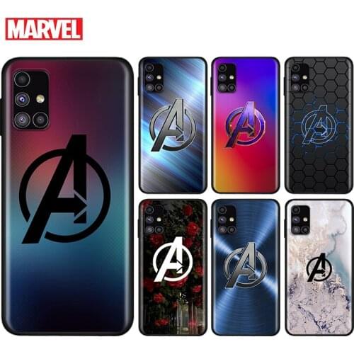 Marvel Avengers Logo Marble For Samsung Note 20 10 9 8 Ultra lite Plus Pro F62 M62 M60 M40 M31S M21 M20 M10S Soft Phone Case
