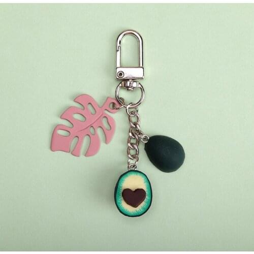 New Simulation Fruit Avocado Heart-shaped Keychain Fashion Jewelry Gift For Women