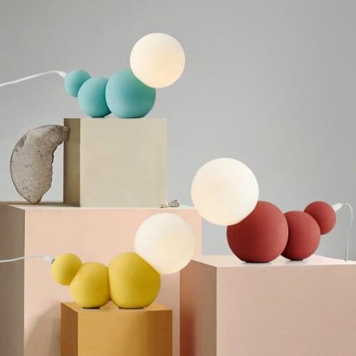 Originality Caterpillar Table Lamp Childrens room Bedside Desk Light Glass Lampshade 110-260V Table Light Decor Lighting Fixtur