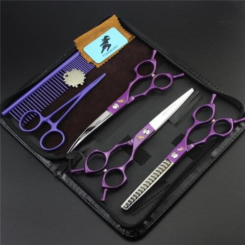 Top Professional Pet Scissors Right Left Handed Cutting Thinning Curved High Quality Cat Dog Grooming Shears 6.5 inch