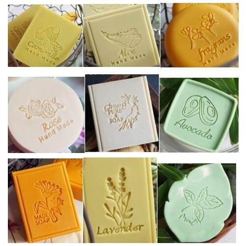 Plant natural handmade soap acrylic seal Mini DIY natural organic glass stamp chapter4-5cm