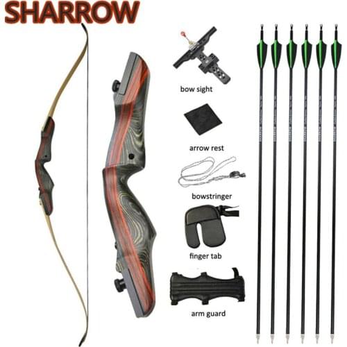 62" Archery Recurve Bow Arrows Set Takedown Wooden Longbow Hunting 20-50lbs Right Hand For Shooting Practice Hunting Accessories