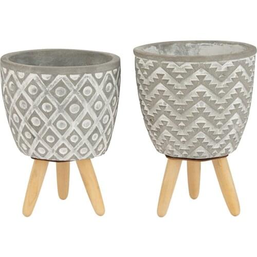 Nordic Style Retro Cement Three-legged Flower Pot Succulent Plant Pots Desktop Decoration Home Decor Accessories