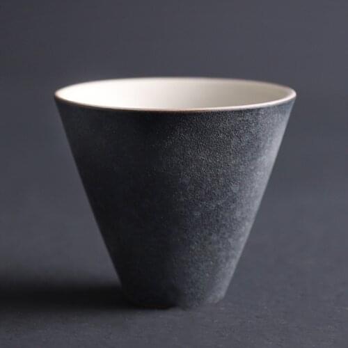 Retro Coarse Pottery Teacup Capacity Vintage Black Tea Cup Ceramic A+ Quality Porcelain small tea bowl