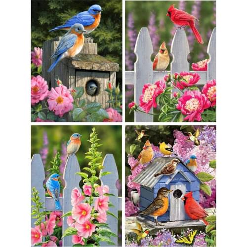 5D DIY Diamond Painting Full Drill Bird Flower Animal Diamond Mosaic Stitch Interior Paintings Art Picture Handicraft Home Decor