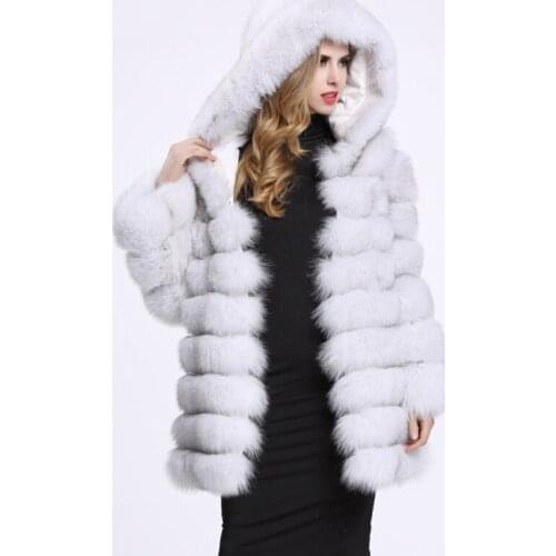 Savabien 9 Steps Hooded Furry Faux Fur Coat 2019 Winter Warm Women Fluffy Long Fake Fur Coats And Jackets Female Outerwear Parka