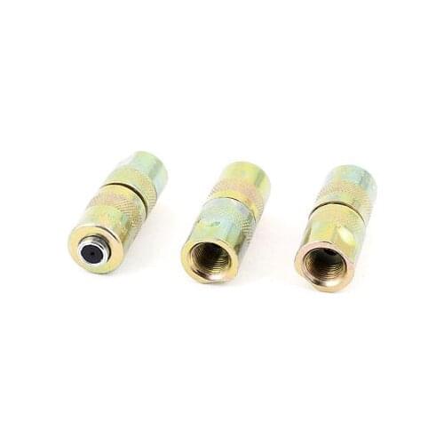 Excavator 4 Jaws Type Pressure Grease Gun Nipple Connector Coupler 3pcs