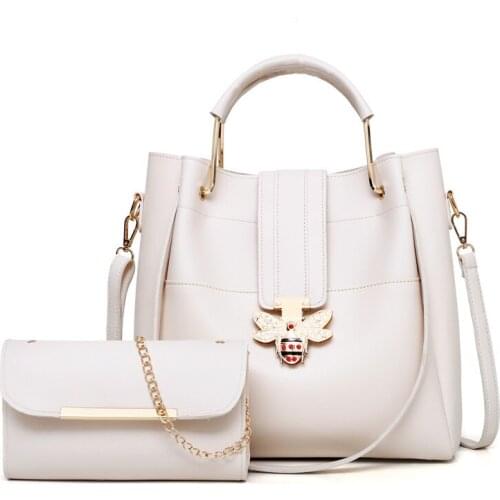 Brand New Womens Bag Solid Color Fashion Mother Bag Two Piece Set European and American Handbag Fashion Suit Bag Large