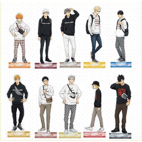 Japan Anime Haikyuu!! Cartoon Transparent Acrylic Stand Figure Model Plate Cosplay Shoyo Hinata Yu Nishinoya Kei Tsukishima