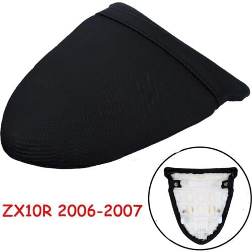 Motorcycle Rear Passenger Cushion Pillion Seat Pad Leather Seat Pillion For Kawasaki Ninja ZX10R ZX-10R 2006-2007