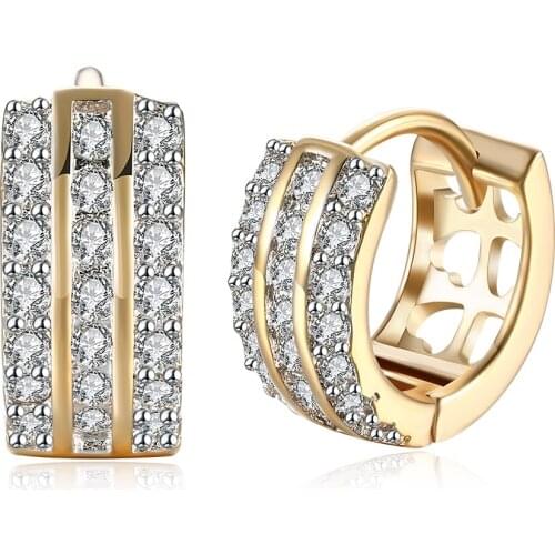 ZEMIOR Stud Earrings For Women Inlaid Three-row 5A+ Cubic Zirconia Romantic Copper Earring New Arrival Fashion Jewelry Hot Sale