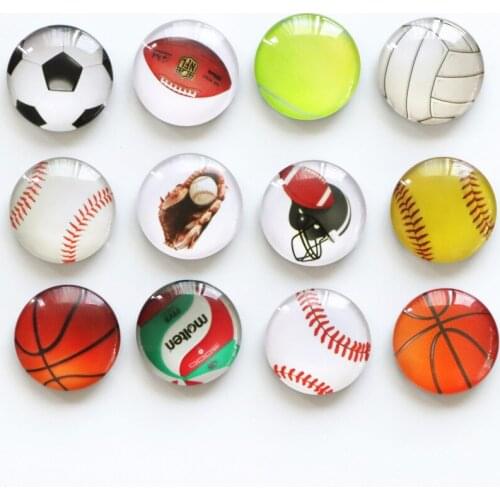 12pcs/lot Various Balls Fridge Magnet Basketball/Football/Volleyball/Baseball/Tennis Ball Message stickers for gift Home Decor