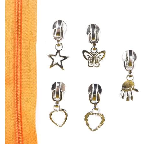 5PCS Metal Zipper Head Zip Puller Detachable Zipper Repair Kits DIY Handmade Craft Quilting Clothing Bags Supplies