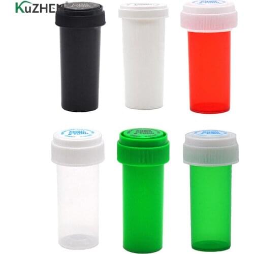 75ML/110ML/52ML/29ML Plastic Push Down Turn Vial Container Weed Storage Stash Jar Pill Bottle Case Herb Box Random Color