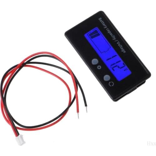 8-70V Blue LCD Acid Lead Lithium Battery Capacity Indicator Voltmeter Gauge 2in1 OOTDTY