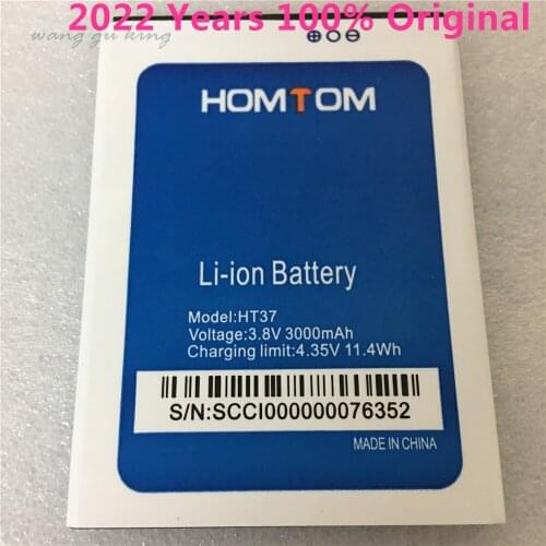 100% Original New HOMTOM HT37 Pro Battery Large Capacity Full 3000mAh Backup Batteries Replacement For HOMTOM HT37 Smart Phone