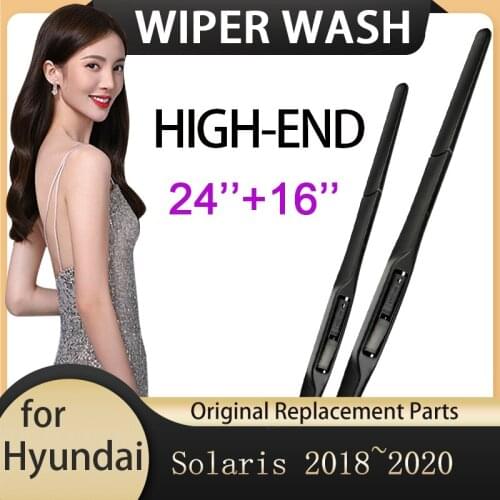 Car Wiper Blade for Hyundai Solaris 2018~2020 HC Front Windscreen Windshield Wipers Car Accessories Stickers j Hook Type 2019