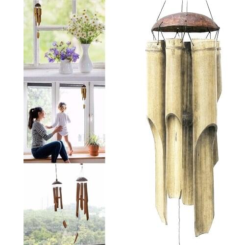 Bamboo Wind Chime Pendant Handmade Ornament for Terrace Garden Interior Decoration SCVD889
