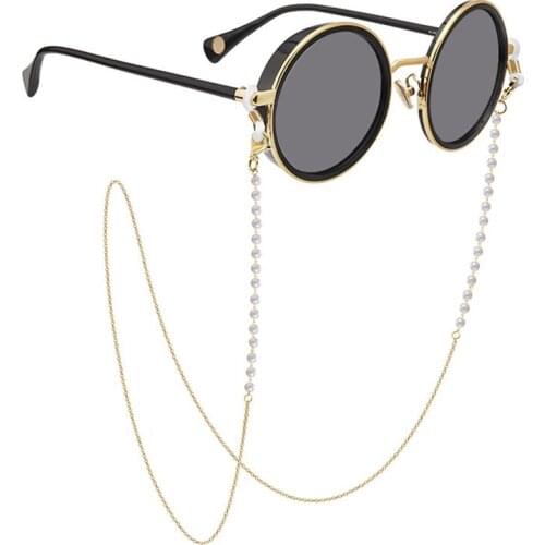 1PC Imitation Pearl Eyeglasses Chain Mask Hanging Chain Women Mask Lanyard Anti-Lost Sunglasses Hanging Chain Black Rose Gold