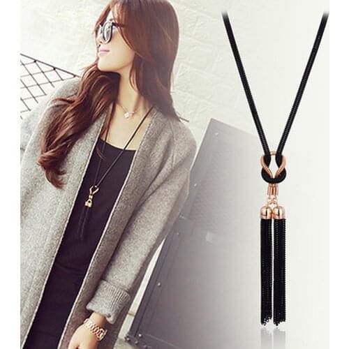 Chain Necklace Fashion Long Necklace Sweater Necklaces & Pendants Tassel Autumn Winter Sweater